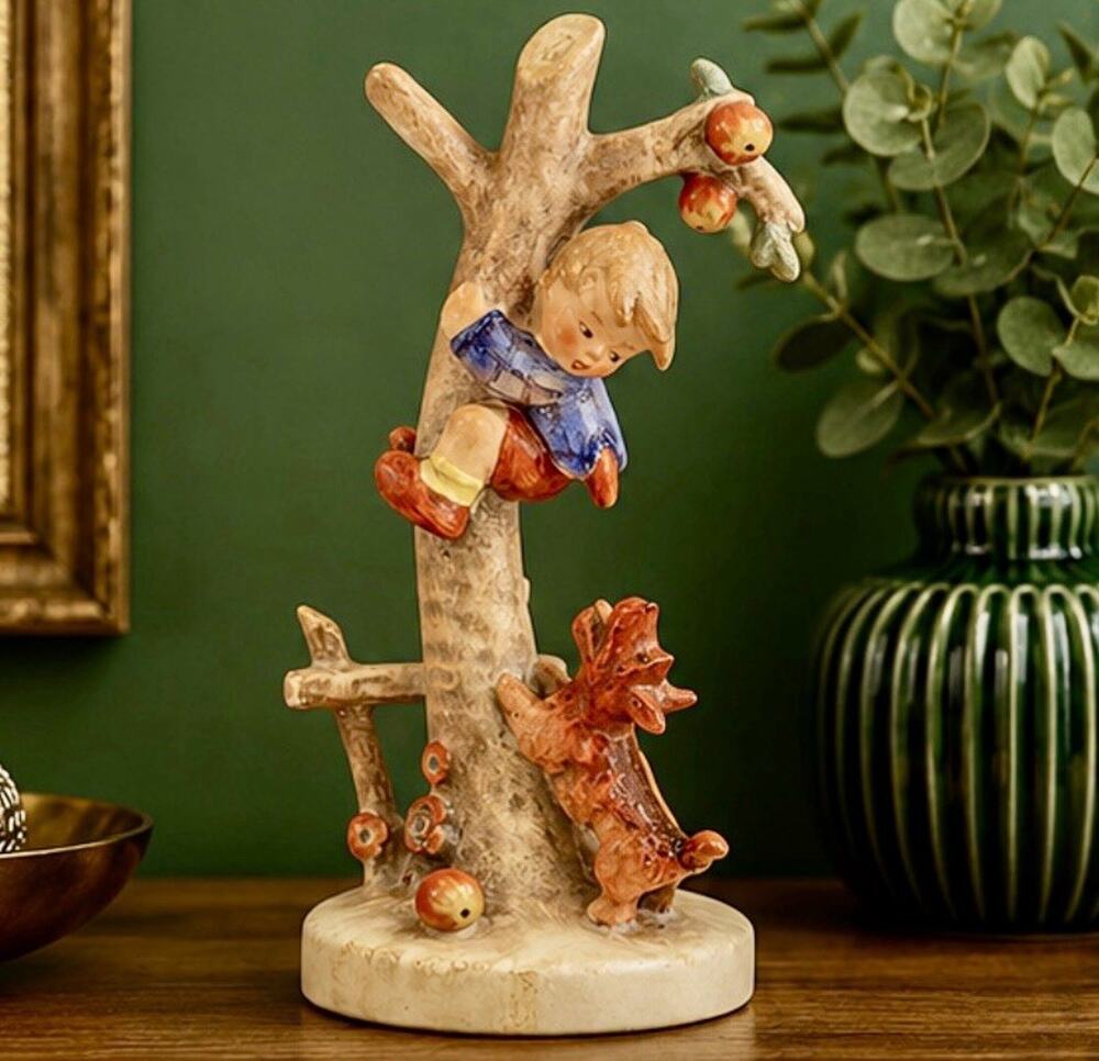 Goebel Hummel 56/I Culprits Figurine TMK West Germany Apple Tree Boy Dog